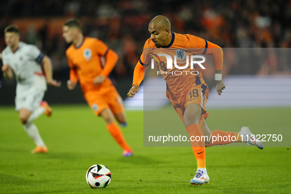 Donyell Malen Right Winger of Netherland and Borussia Dortmund in action during the international friendly match between Netherlands and Ice...