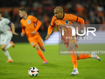 Donyell Malen Right Winger of Netherland and Borussia Dortmund in action during the international friendly match between Netherlands and Ice...