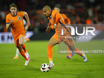 Donyell Malen Right Winger of Netherland and Borussia Dortmund in action during the international friendly match between Netherlands and Ice...