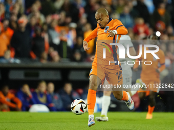 Donyell Malen Right Winger of Netherland and Borussia Dortmund in action during the international friendly match between Netherlands and Ice...