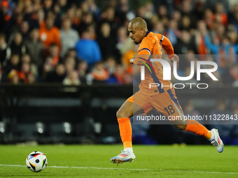 Donyell Malen Right Winger of Netherland and Borussia Dortmund in action during the international friendly match between Netherlands and Ice...