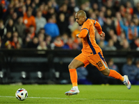 Donyell Malen Right Winger of Netherland and Borussia Dortmund in action during the international friendly match between Netherlands and Ice...