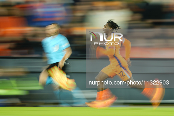 Jeremie Frimpong Right Midfield of Netherland and Bayer 04 Leverkusen during the international friendly match between Netherlands and Icelan...