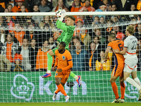 Bart Verbruggen Goalkeeper of Netherland and Brighton & Hove Albion makes a save during the international friendly match between Netherlands...