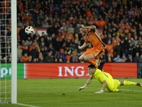 Wout Weghorst Centre-Forward of Netherland and TSG 1899 Hoffenheim shooting to goal during the international friendly match between Netherla...