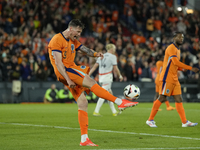 Wout Weghorst Centre-Forward of Netherland and TSG 1899 Hoffenheim celebrates after scoring his sides first goal during the international fr...