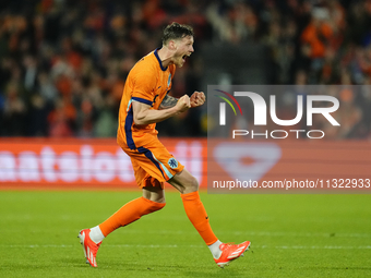 Wout Weghorst Centre-Forward of Netherland and TSG 1899 Hoffenheim celebrates after scoring his sides first goal during the international fr...