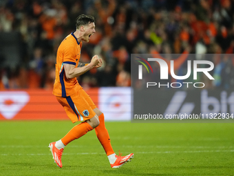 Wout Weghorst Centre-Forward of Netherland and TSG 1899 Hoffenheim celebrates after scoring his sides first goal during the international fr...