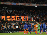 Netherland players celebrate victory after the international friendly match between Netherlands and Iceland at De Kuip on June 10, 2024 in R...