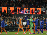 Netherland players celebrate victory after the international friendly match between Netherlands and Iceland at De Kuip on June 10, 2024 in R...