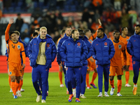 Netherland players celebrate victory after the international friendly match between Netherlands and Iceland at De Kuip on June 10, 2024 in R...