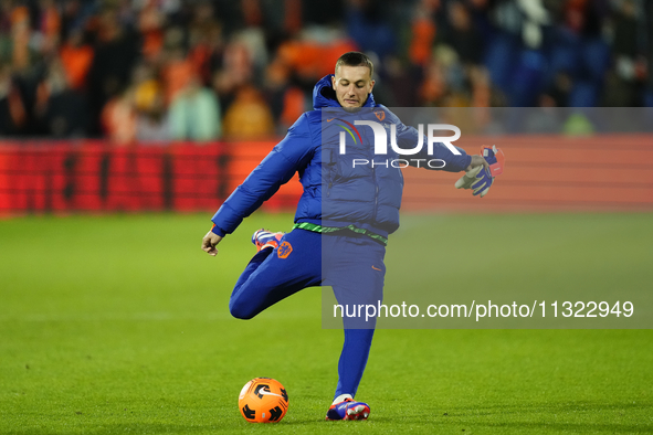 Justin Bijlow Goalkeeper of Netherland and Feyenoord Rotterdam during the international friendly match between Netherlands and Iceland at De...