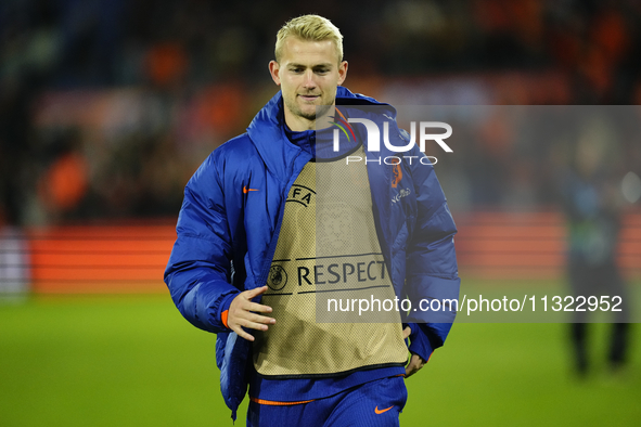 Matthijs de Ligt Centre-Back of Netherland and Bayern Munich during the international friendly match between Netherlands and Iceland at De K...