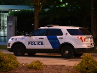 Police are present following a reported fence jumper at the Federal Bureau of Investigation (FBI) building in Chicago, Illinois, United Stat...