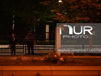 Police are present following a reported fence jumper at the Federal Bureau of Investigation (FBI) building in Chicago, Illinois, United Stat...