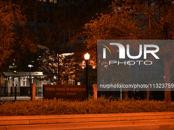 Police are present following a reported fence jumper at the Federal Bureau of Investigation (FBI) building in Chicago, Illinois, United Stat...