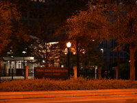 Police are present following a reported fence jumper at the Federal Bureau of Investigation (FBI) building in Chicago, Illinois, United Stat...