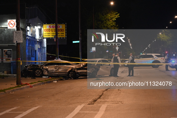 An unknown female is being found shot at the scene of a traffic collision in Chicago, Illinois, United States, on June 11, 2024. At approxim...