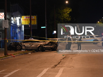 An unknown female is being found shot at the scene of a traffic collision in Chicago, Illinois, United States, on June 11, 2024. At approxim...