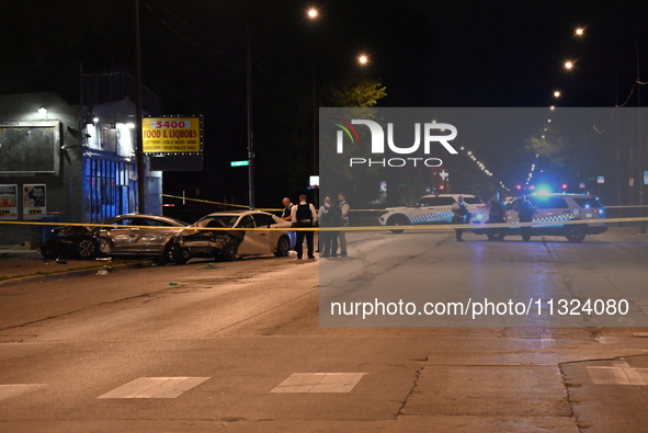 An unknown female is being found shot at the scene of a traffic collision in Chicago, Illinois, United States, on June 11, 2024. At approxim...