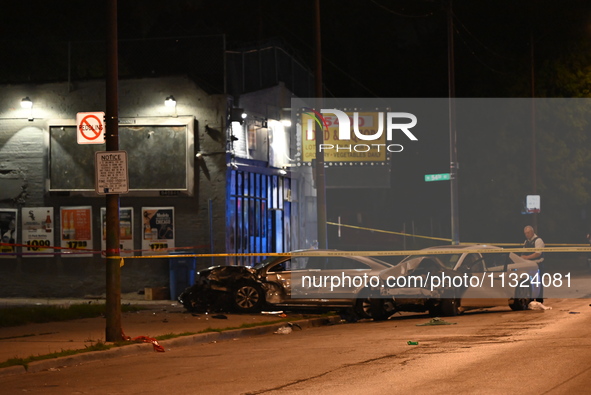 An unknown female is being found shot at the scene of a traffic collision in Chicago, Illinois, United States, on June 11, 2024. At approxim...