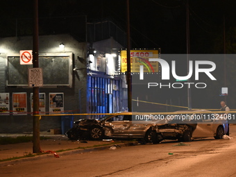 An unknown female is being found shot at the scene of a traffic collision in Chicago, Illinois, United States, on June 11, 2024. At approxim...