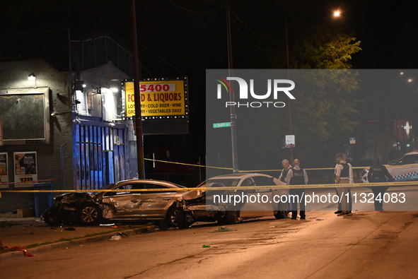 An unknown female is being found shot at the scene of a traffic collision in Chicago, Illinois, United States, on June 11, 2024. At approxim...