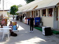 A generator is powering a cafe at the seaside during rolling blackouts in Odesa, Ukraine, on June 11, 2024. NO USE RUSSIA. NO USE BELARUS. (