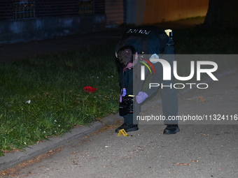 A 49-year-old male is being shot and critically wounded in a shooting during a food delivery in Chicago, Illinois, United States, on June 12...