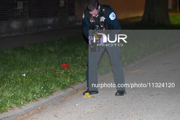 A 49-year-old male is being shot and critically wounded in a shooting during a food delivery in Chicago, Illinois, United States, on June 12...