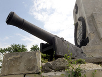 The monument to Russian soldiers who participated in the defense of Sevastopol during the Crimean War (1853-1856) is being partially dismant...