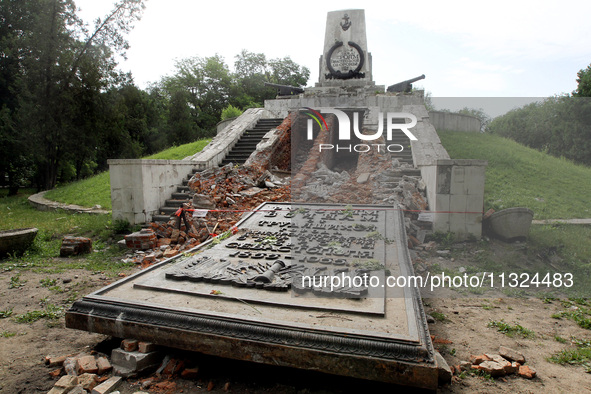 The monument to Russian soldiers who participated in the defense of Sevastopol during the Crimean War (1853-1856) is being partially dismant...