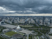 Dark clouds are gathering and heavy rain is coming in Nanning, China, on June 12, 2024, at 18:00. (