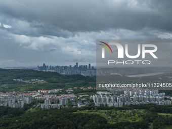 Dark clouds are gathering and heavy rain is coming in Nanning, China, on June 12, 2024, at 18:00. (