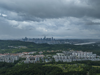 Dark clouds are gathering and heavy rain is coming in Nanning, China, on June 12, 2024, at 18:00. (