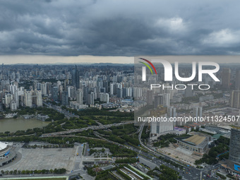 Dark clouds are gathering and heavy rain is coming in Nanning, China, on June 12, 2024, at 18:00. (