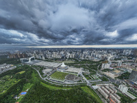 Dark clouds are gathering and heavy rain is coming in Nanning, China, on June 12, 2024, at 18:00. (