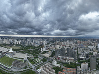 Dark clouds are gathering and heavy rain is coming in Nanning, China, on June 12, 2024, at 18:00. (