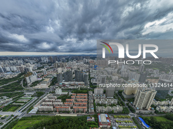 Dark clouds are gathering and heavy rain is coming in Nanning, China, on June 12, 2024, at 18:00. (