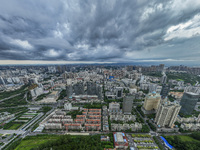 Dark clouds are gathering and heavy rain is coming in Nanning, China, on June 12, 2024, at 18:00. (