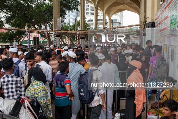 People are leaving Dhaka by train from Kamalapur Railway Station to celebrate Eid with their families on Thursday, June 13, 2024. 