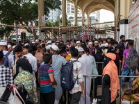 People are leaving Dhaka by train from Kamalapur Railway Station to celebrate Eid with their families on Thursday, June 13, 2024. (