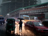 After days of intense heat, Dhaka city witnessed heavy rain and thunderstorms on Thursday, June 13, 2024. (