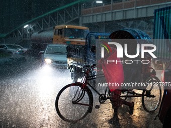 After days of intense heat, Dhaka city witnessed heavy rain and thunderstorms on Thursday, June 13, 2024. (