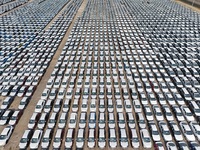 Chinese domestic vehicles are being assembled at Yantai Port in Shandong province, in Yantai, China, on June 13, 2024, waiting to be loaded...