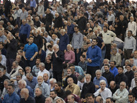 Iranian worshippers are preparing to pray during Friday prayer ceremonies at the University of Tehran, in Tehran, Iran, on June 14, 2024, am...