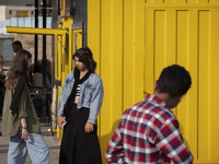 Two young Iranian women are standing together in a recreation area in western Tehran, Iran, on June 14, 2024, amidst the early presidential...