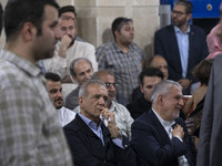 Masoud Pezeshkian, a reformist presidential candidate, is attending an electoral campaign rally in northwestern Tehran, Iran, on June 14, 20...