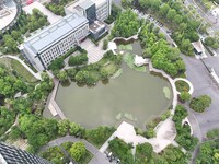 A lake shaped like a map of China is being seen at a university in Hangzhou, Zhejiang province, China, on June 14, 2024. (