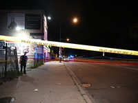 An unidentified male is being wounded after being shot while standing on the street in Chicago, Illinois, United States, on June 14, 2024. A...